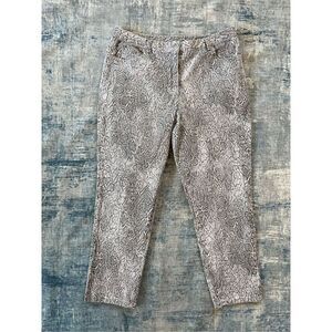 Ruby Rd Gray Snake Print Cropped Denim Jeans Size 10
